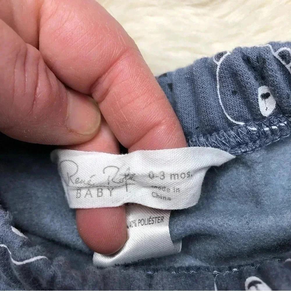 Rene Rofe Baby Sweatpants Blue / White Bears Size 0-3 Months - Picture 5 of 16